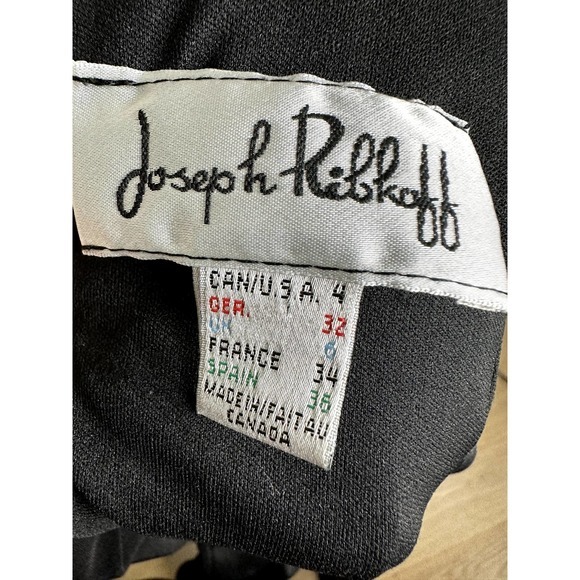 Joseph Ribkoff Black Mini Dress SIZE 4 V-Neck, Resort, Vacation, Dinner - Picture 5 of 8